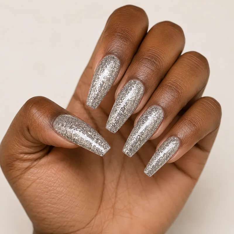 KI-erzeugtes Nageldesign: Glitzernägel