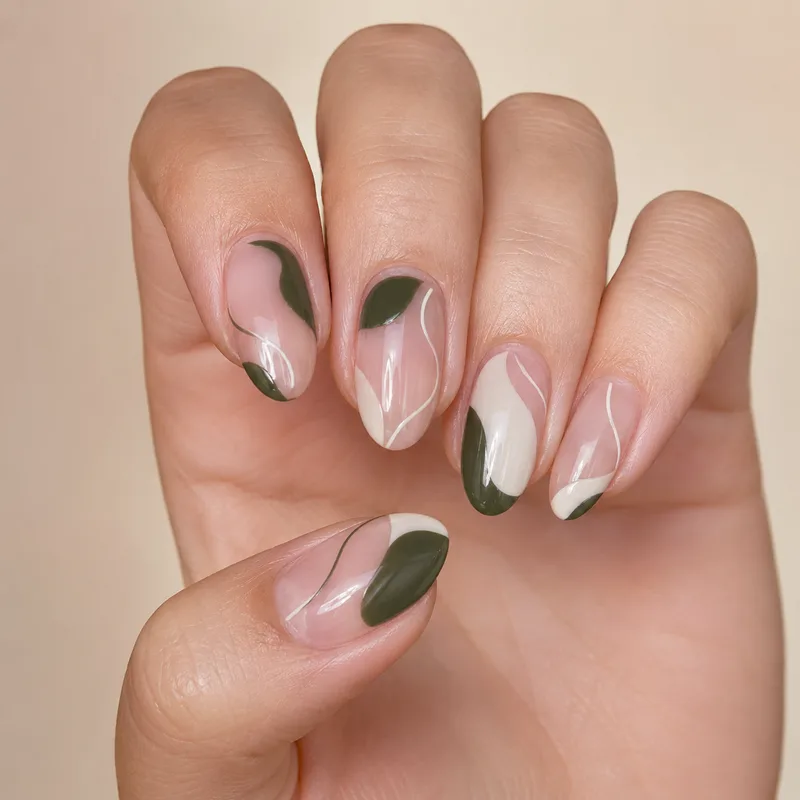 KI-erzeugtes Nageldesign: Negative-Space-Nägel