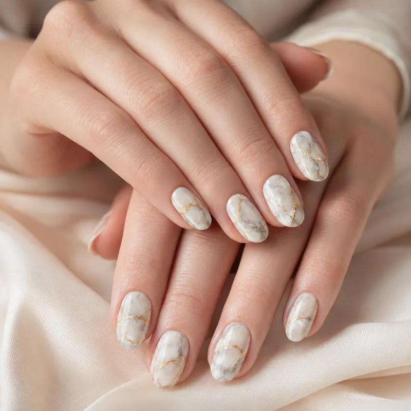 KI-erzeugtes Nageldesign: Marmornägel
