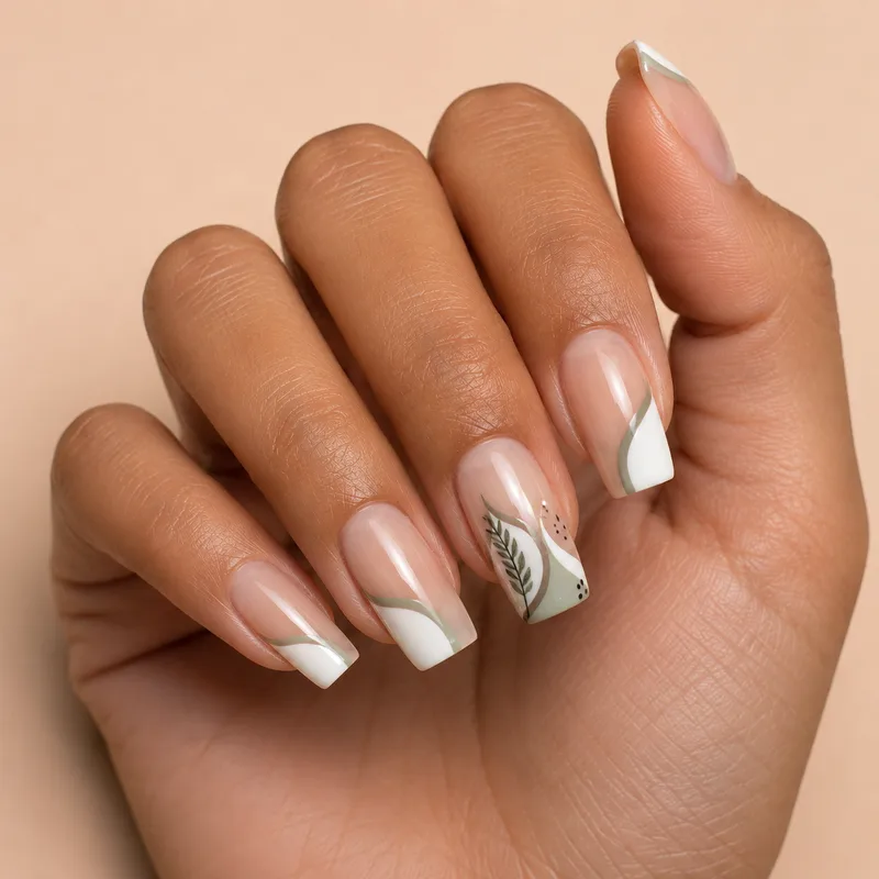KI-erzeugtes Nageldesign: Negative-Space-Nägel