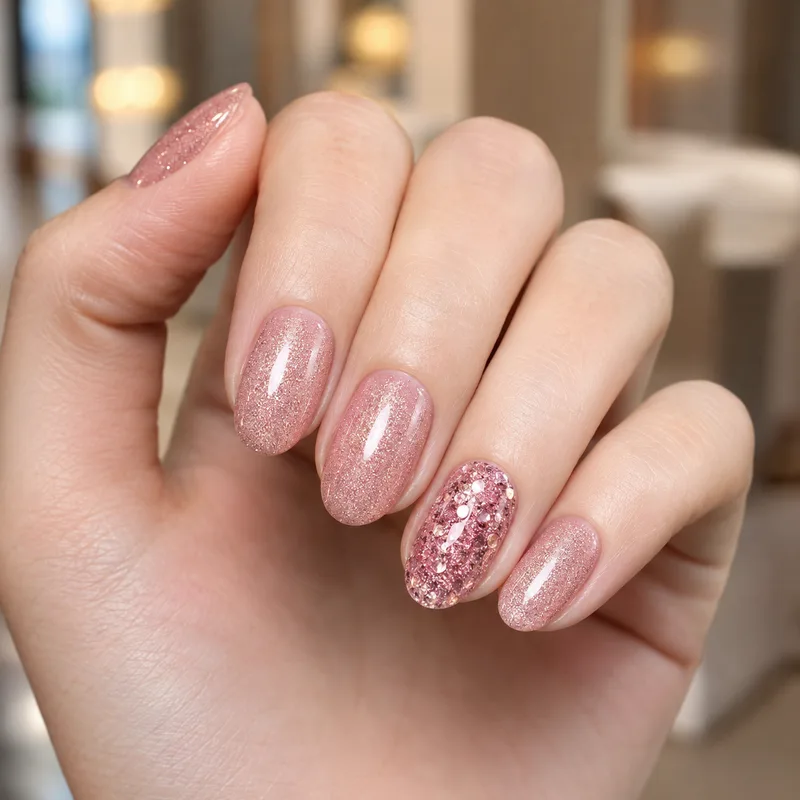KI-erzeugtes Nageldesign: Glitzernägel