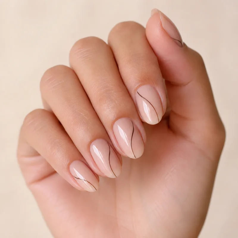 KI-erzeugtes Nageldesign: minimalistische Nägel