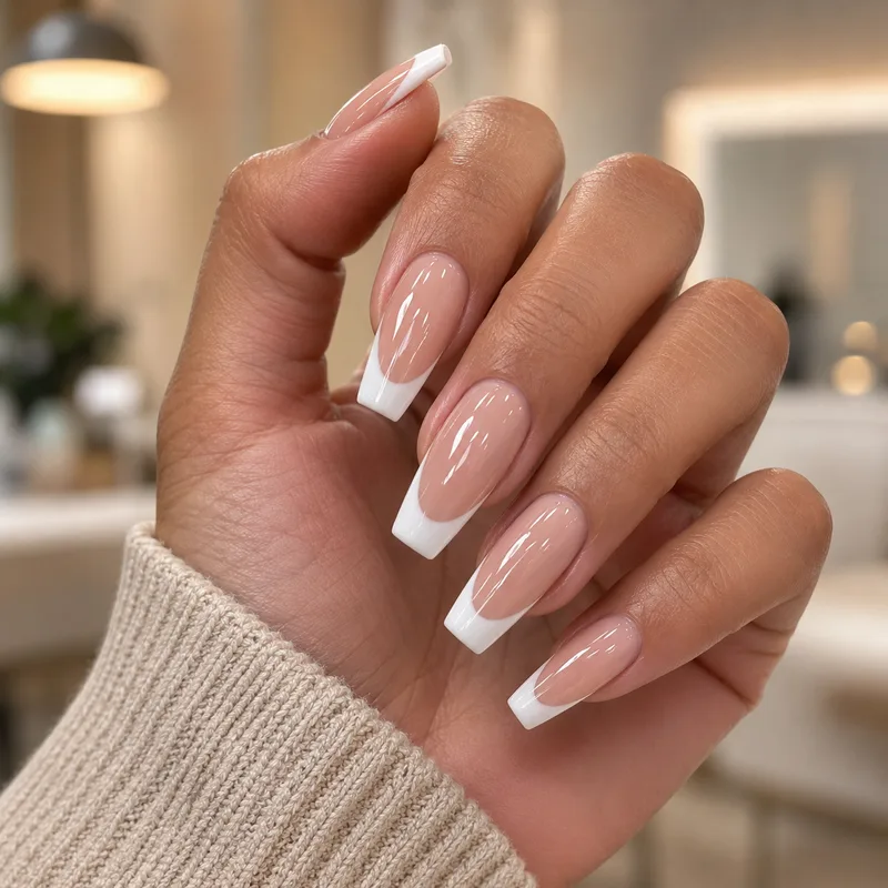KI-erzeugtes Nageldesign: French-Nägel