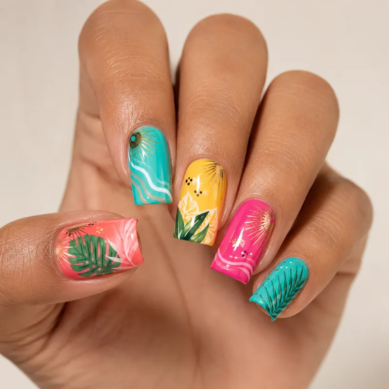 KI-erzeugtes Nageldesign: saisonale Nägel