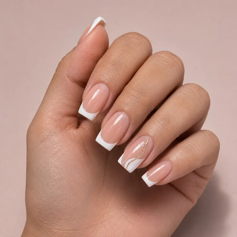 KI-erzeugtes Nageldesign: French-Nägel