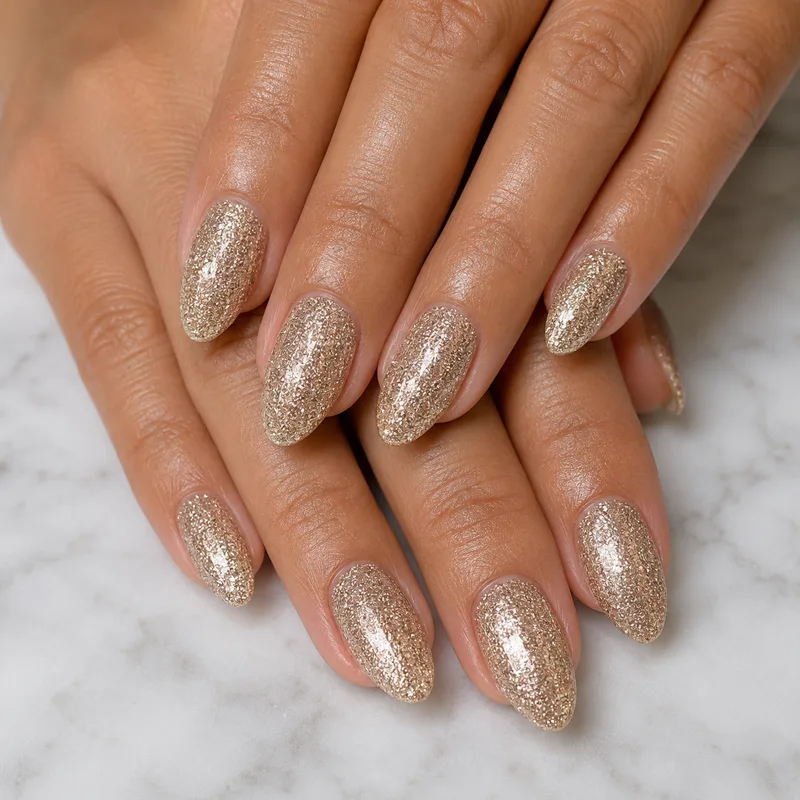 KI-erzeugtes Nageldesign: Glitzernägel