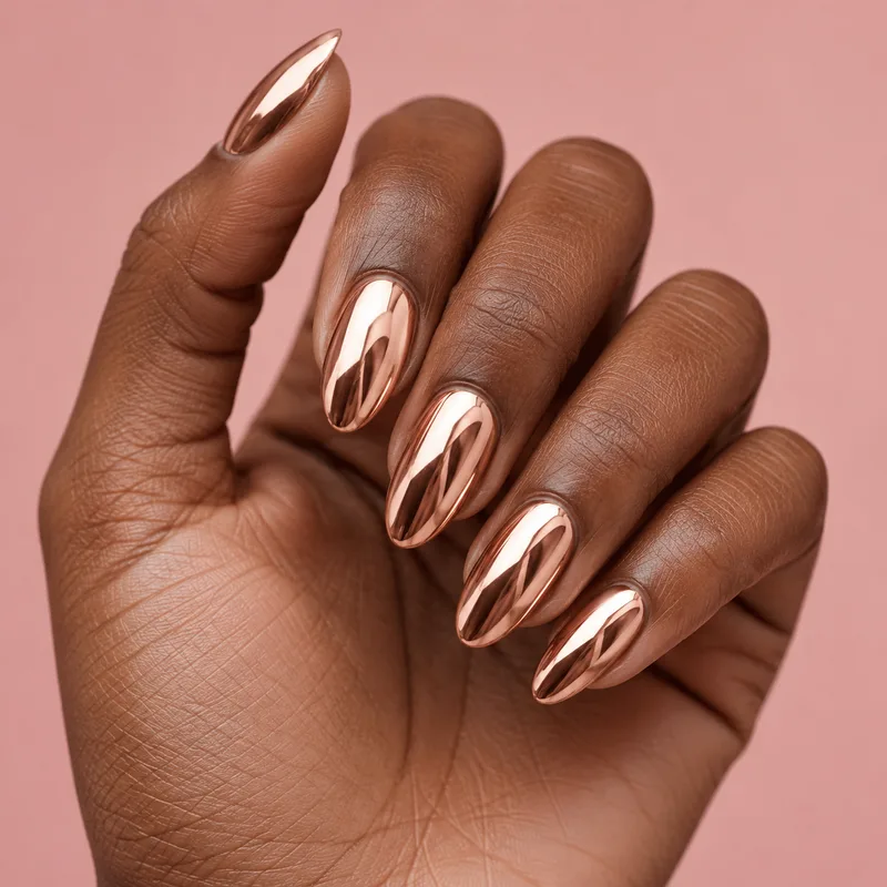 KI-erzeugtes Nageldesign: Chrome-Nägel